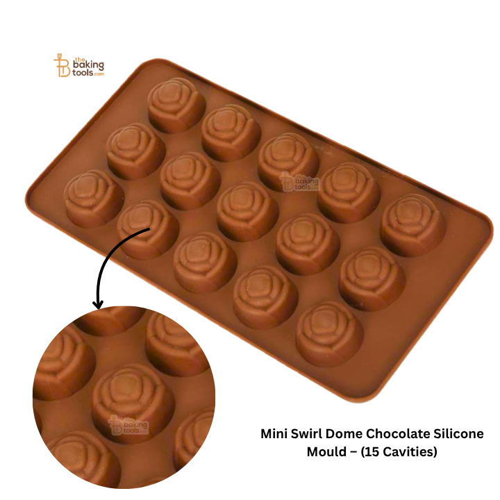 Mini Swirl Dome Chocolate Silicone Mould – (15 Cavities)