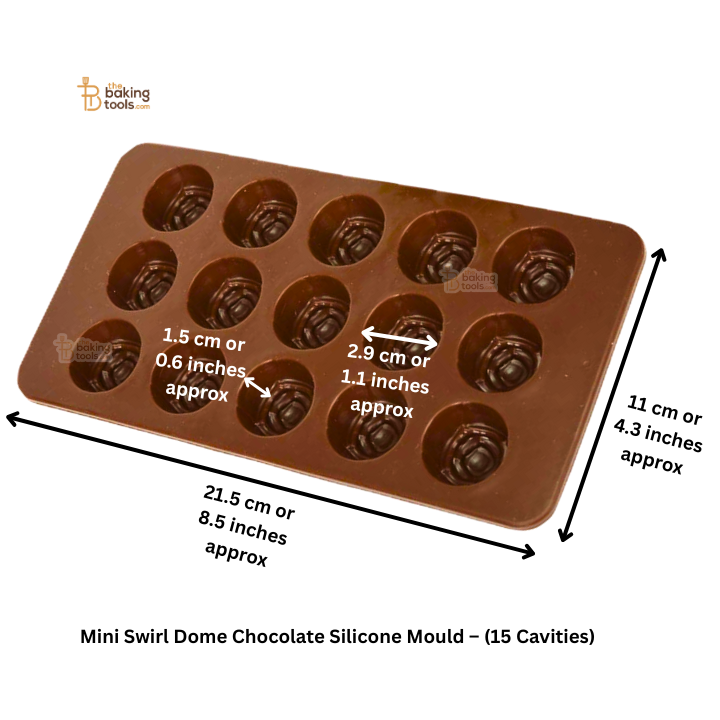 Mini Swirl Dome Chocolate Silicone Mould – (15 Cavities)