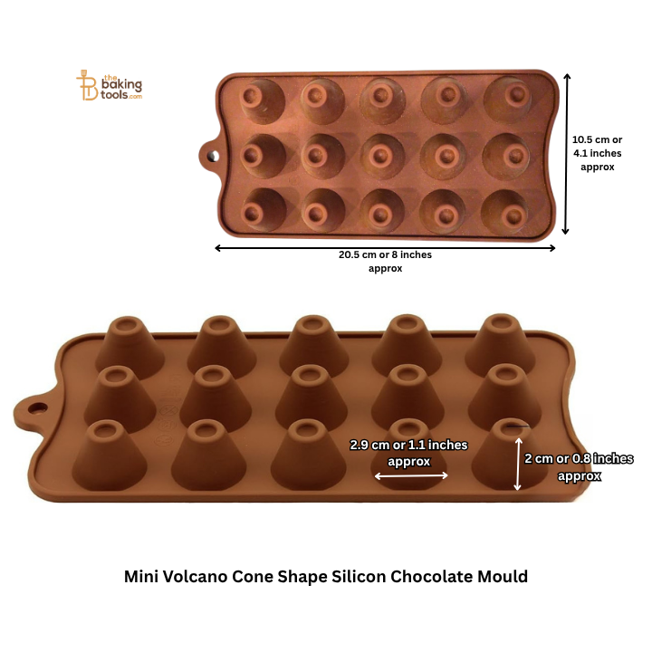 Mini Volcano Cone Shape Silicon Chocolate Mould - 15 Cavity