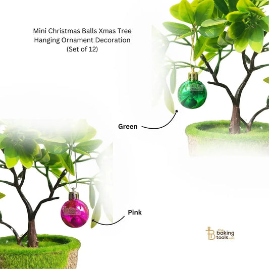 Mini Christmas Balls Xmas Tree Hanging Ornament Decoration (Set of 12) - thebakingtools.com