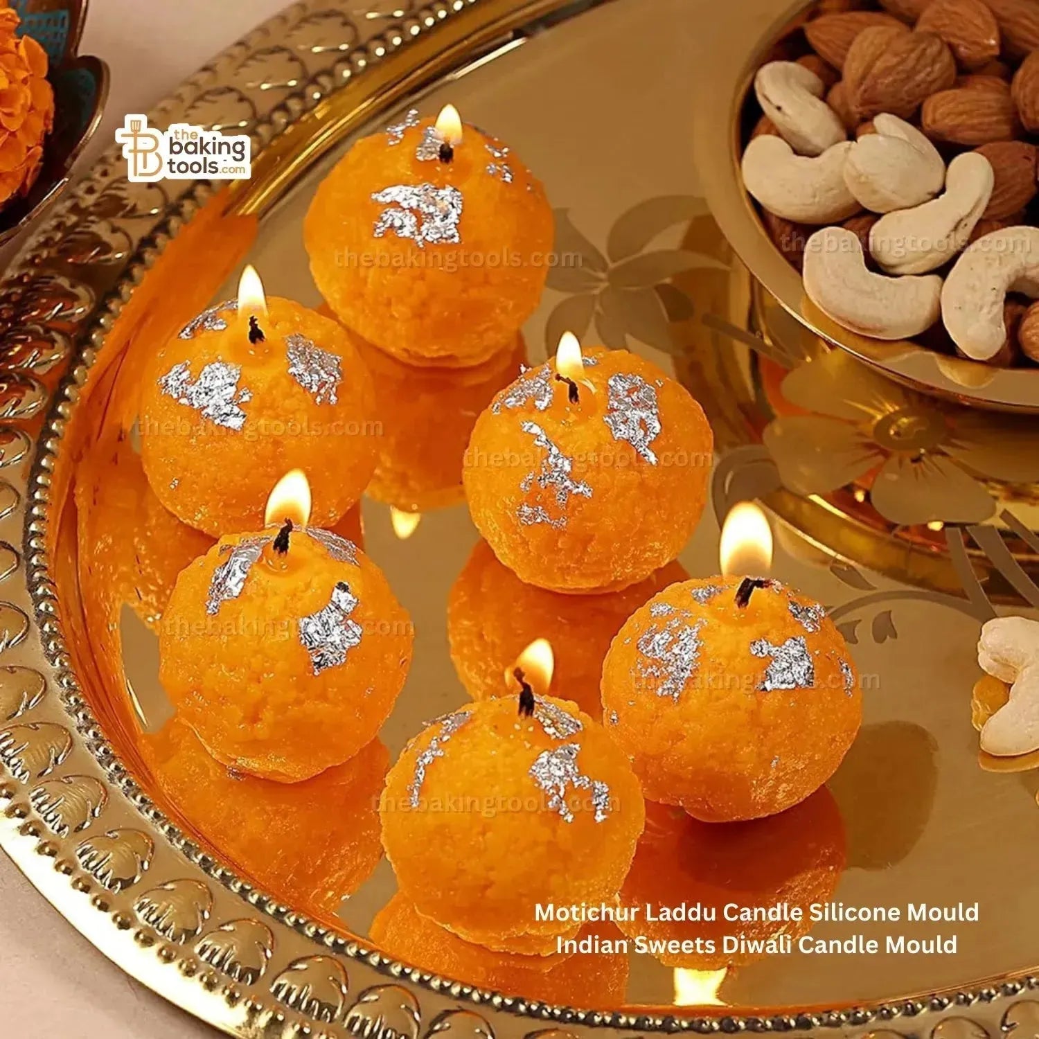 Motichoor Laddu Candle Silicone Mould Indian Sweets Diwali Candle Mould HBY819 - thebakingtools.com