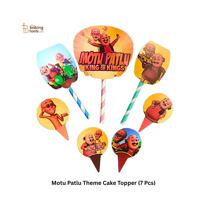 Motu Patlu Theme Cake Topper (7 Pcs) - thebakingtools.com