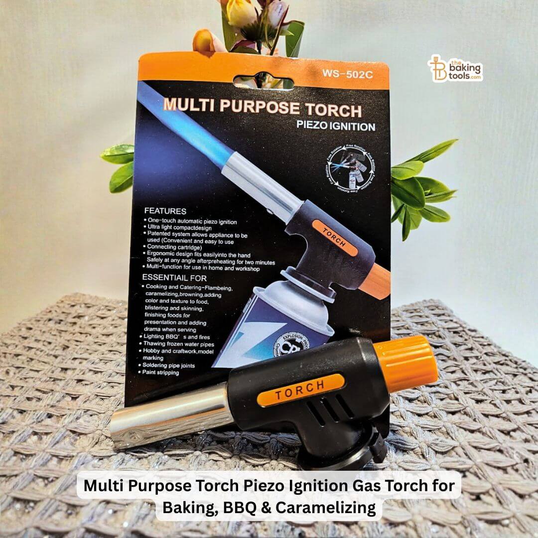Multi Purpose Torch Piezo Ignition Gas Torch for Baking, BBQ & Caramelizing with packaging