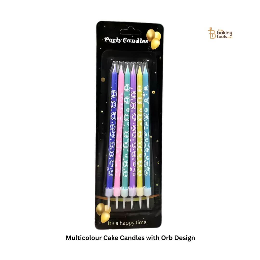Multicolour Cake Candles with Orb Design