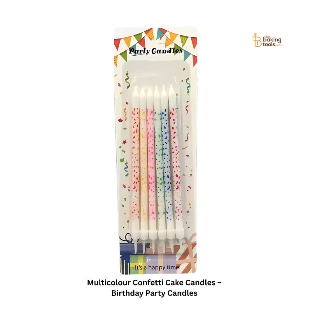 Multicolour Confetti Cake Candles – Birthday Party Candles