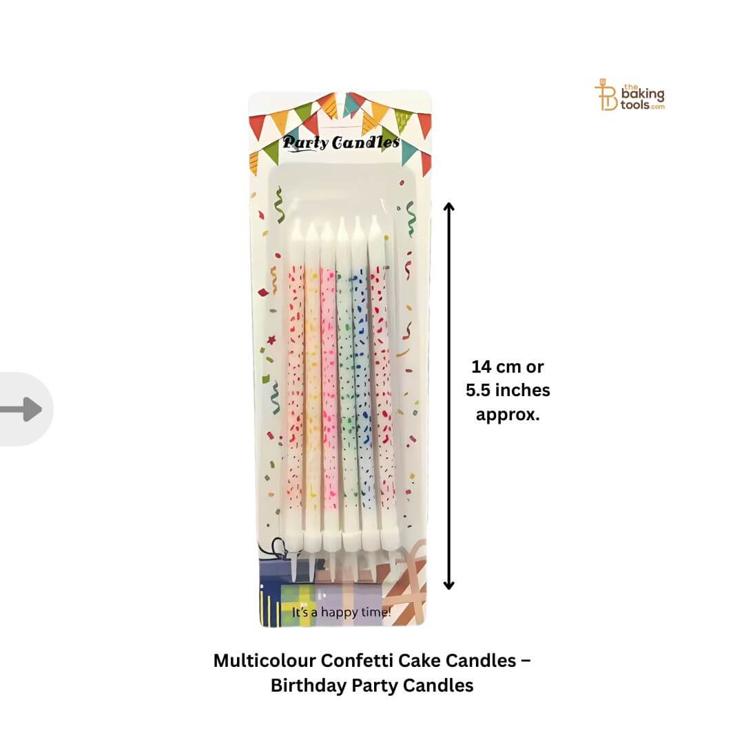 Multicolour Confetti Cake Candles – Birthday Party Candles