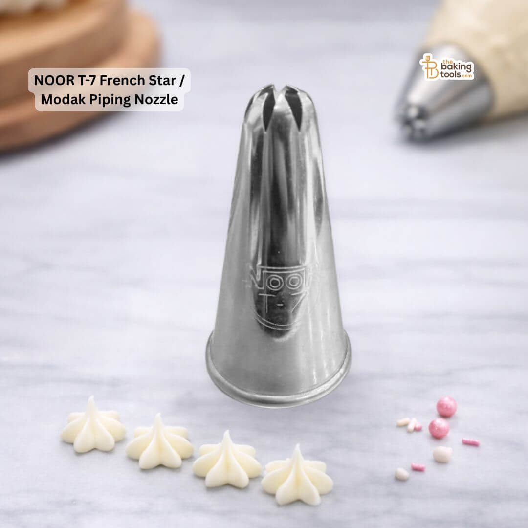 NOOR T-7 French Star / Modak Piping Nozzle _  The Baking Tools
