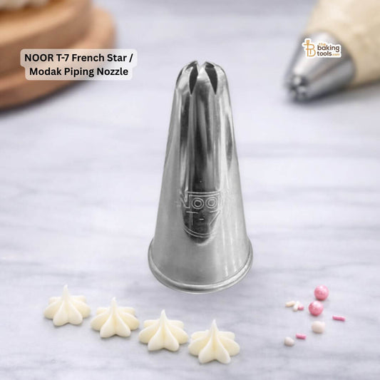 NOOR T-7 French Star / Modak Piping Nozzle _  The Baking Tools