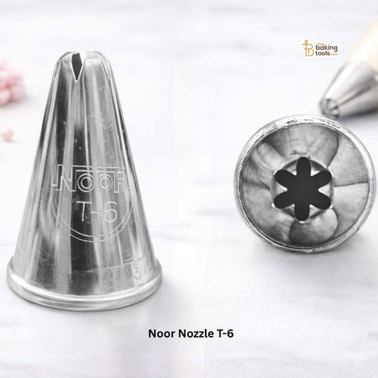 Noor T-6 Piping Nozzle – Stainless Steel Star Tip