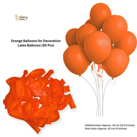 Orange Balloons for Decoration Latex Balloons (30 Pcs)