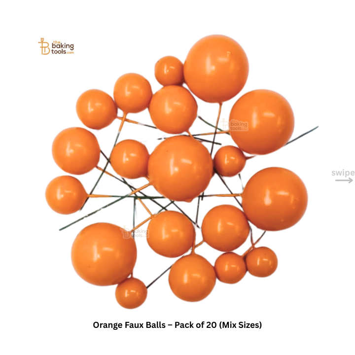 Orange Faux Balls – Pack of 20 (Mix Sizes)