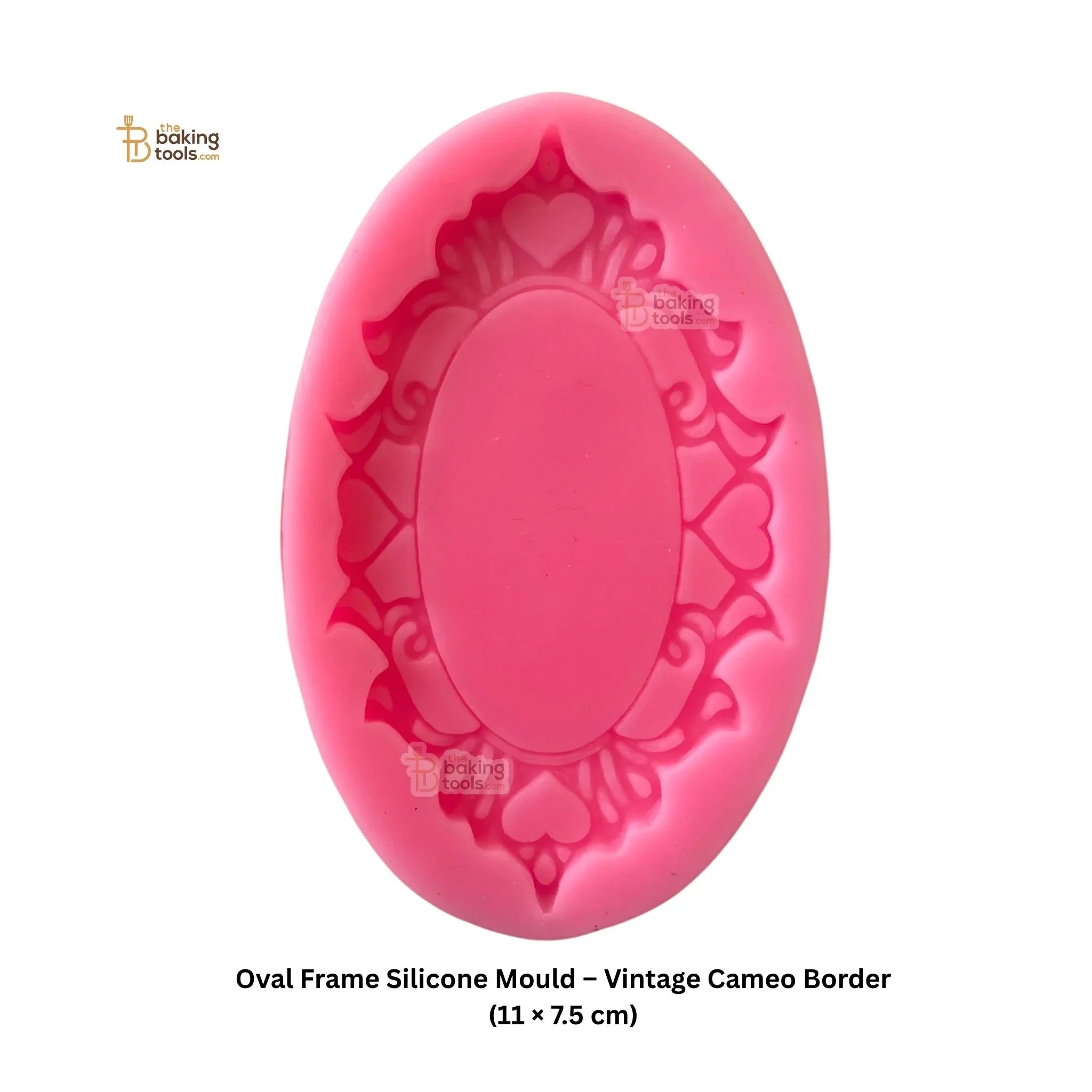 Oval Frame Silicone Mould – 11×7.5 cm Vintage Cameo Border