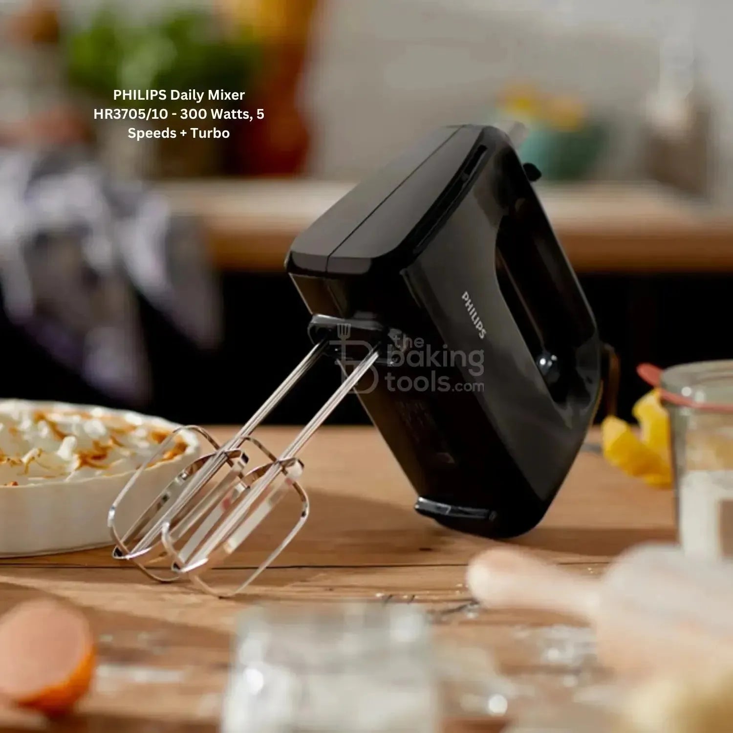 PHILIPS Daily Hand Mixer HR3705/10 - 300 Watts, 5 Speeds + Turbo - thebakingtools.com