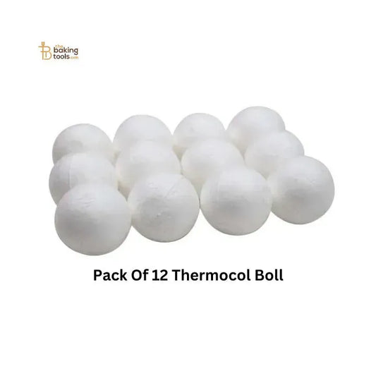 Customizable White Thermocol Ball | Cake & Craft Decoration -Pack Of 12 - thebakingtools.com