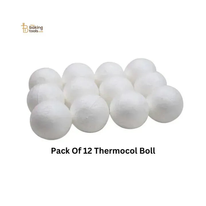 Customizable White Thermocol Ball | Cake & Craft Decoration -Pack Of 12 - thebakingtools.com