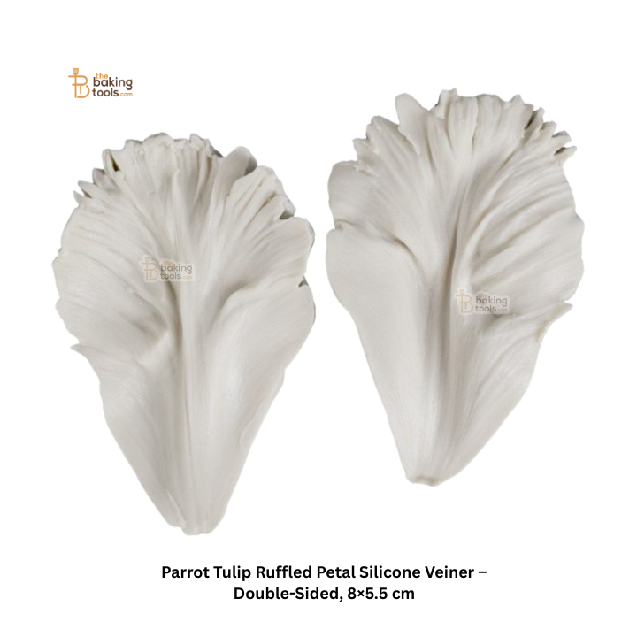 Parrot Tulip Ruffled Petal Silicone Veiner – Double-Sided, 8×5.5 cm | #807