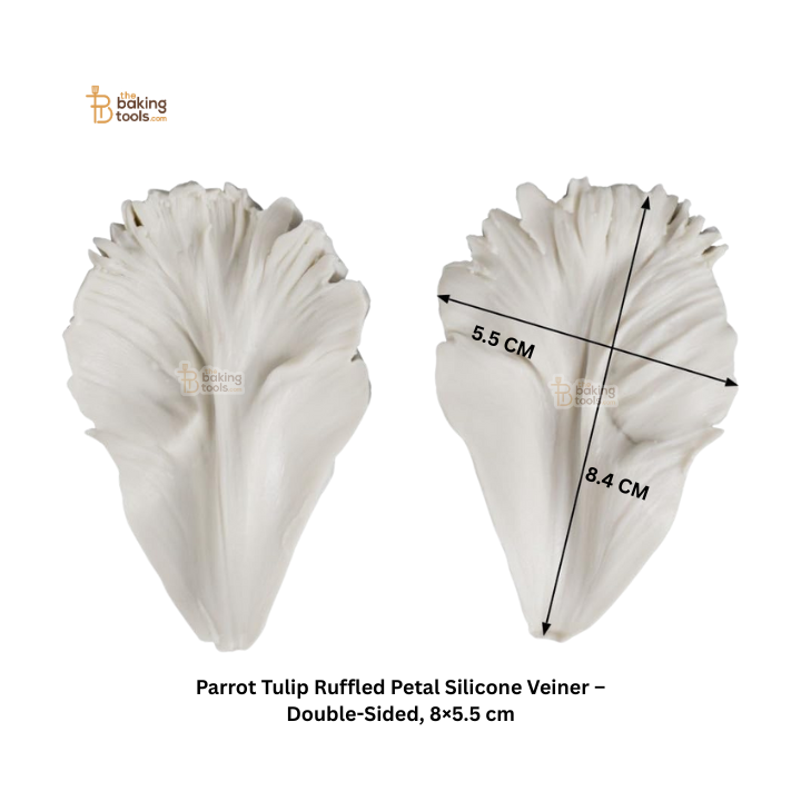 Parrot Tulip Ruffled Petal Silicone Veiner – Double-Sided, 8×5.5 cm | #807