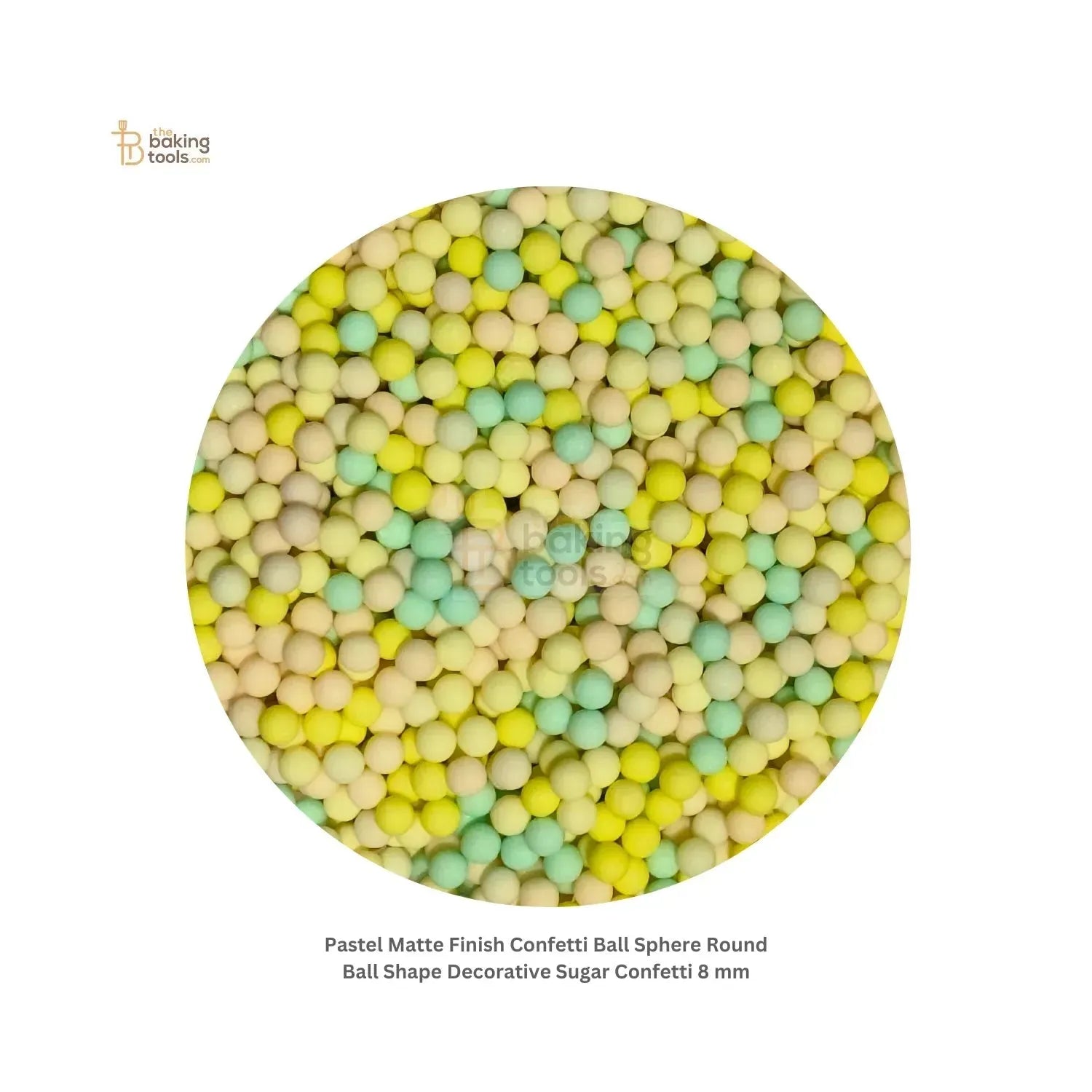 Pastel Matte Finish Confetti Ball Sphere Round Ball Shape Decorative Sugar Confetti 8 mm - thebakingtools.com