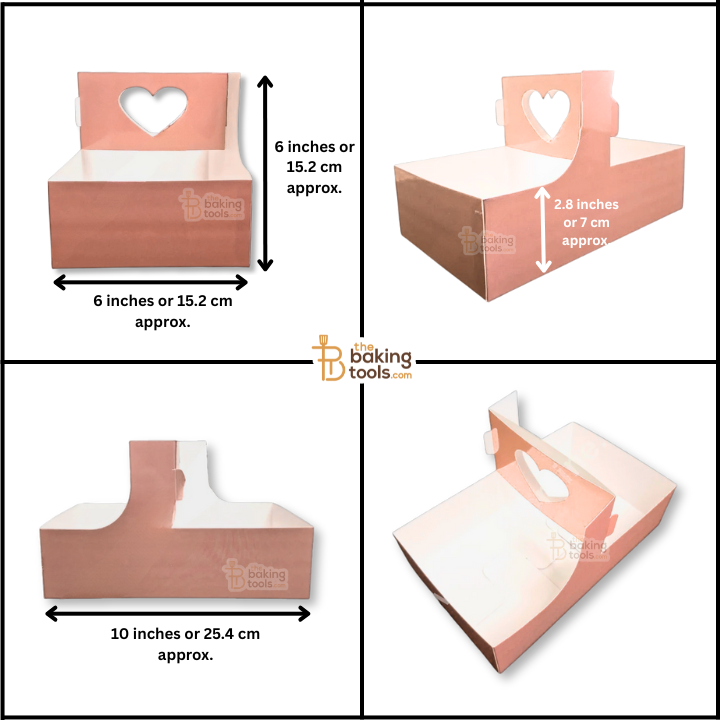 Pastel Pink or Peach Hamper Box With Heart Cutout Handle – (Pack of 10) | Gift Box