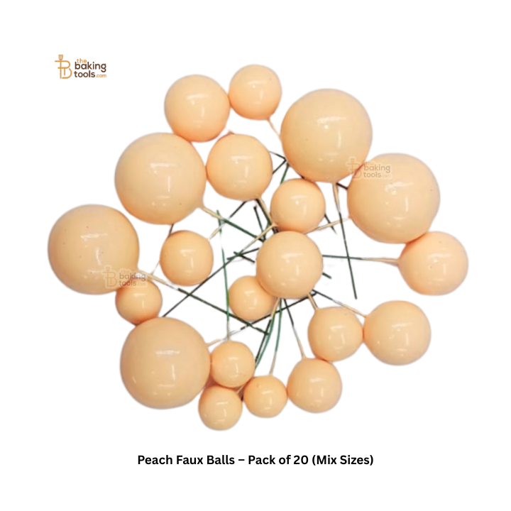 Peach Faux Balls – Pack of 20 (Mix Sizes)
