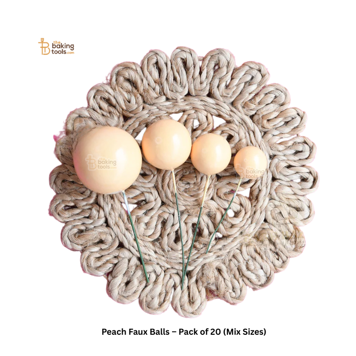 Peach Faux Balls – Pack of 20 (Mix Sizes)