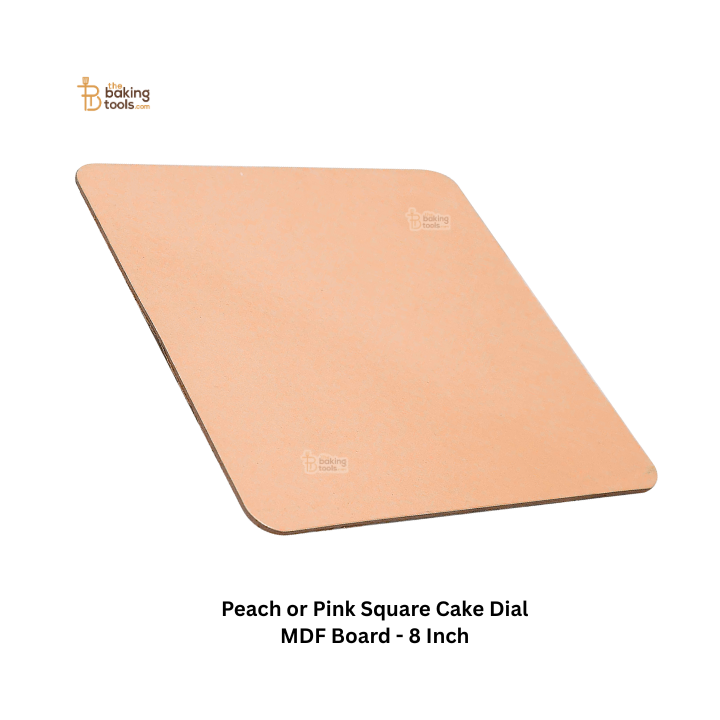Peach or Pink Square Cake Dial MDF Board - For 8 Inch Cake (Pack of 10)