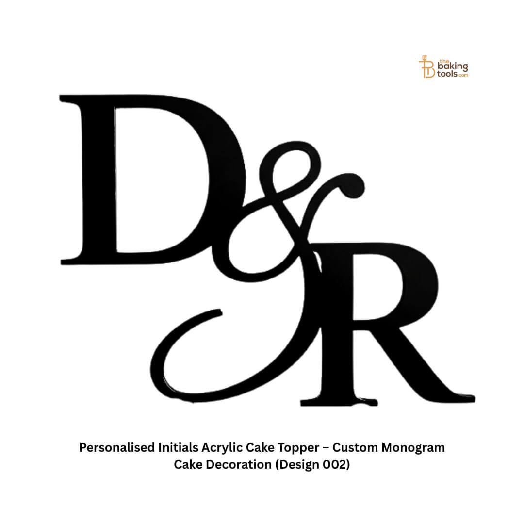 Personalised Initials Acrylic Cake Topper – Custom Monogram Cake Decoration (Design 002)