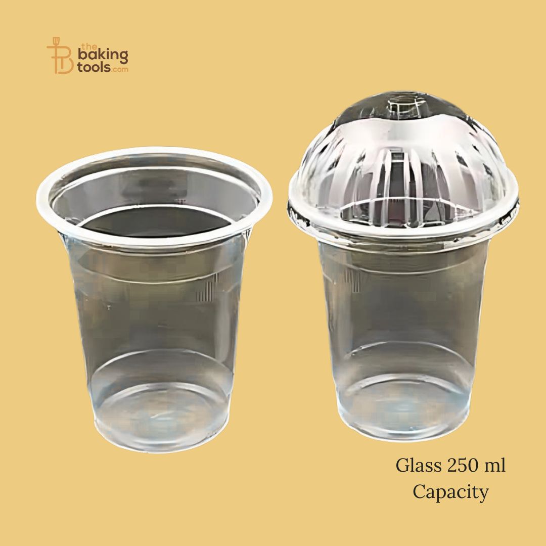 Pet Glass for Jar Cake 250ml - Pack of 50 | Plastic Glass Cups - (NO COD)