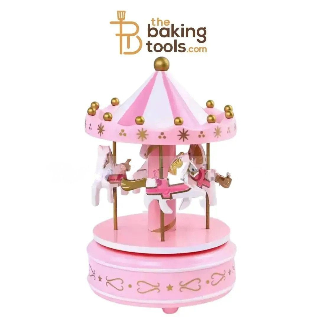 Carousel Music Box - Pink Cake Topper