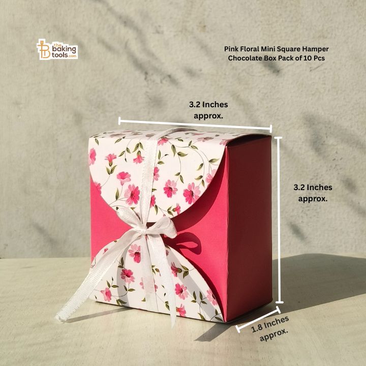 Pink Floral Mini Square Hamper Chocolate Box 1