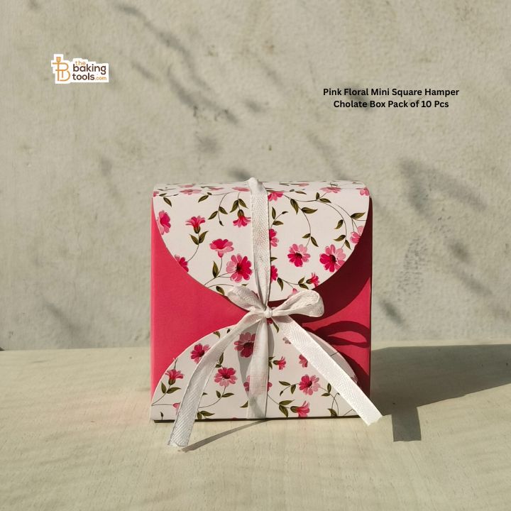 Pink Floral Mini Square Hamper Chocolate Box 2