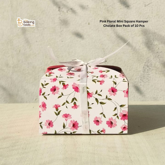 Pink Floral Mini Square Hamper Chocolate Box 3