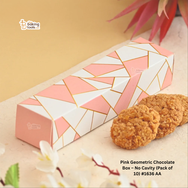 Pink Geometric Chocolate Box – No Cavity (Pack of 10) #1636 A