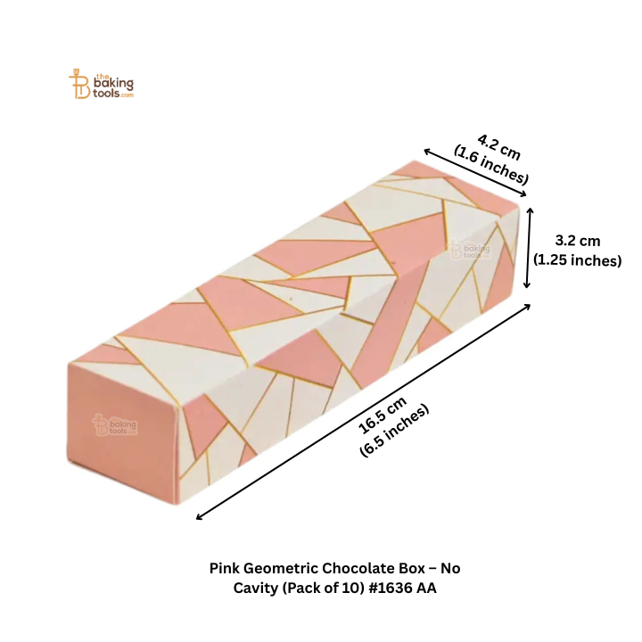 Pink Geometric Chocolate Box – No Cavity (Pack of 10) #1636 A
