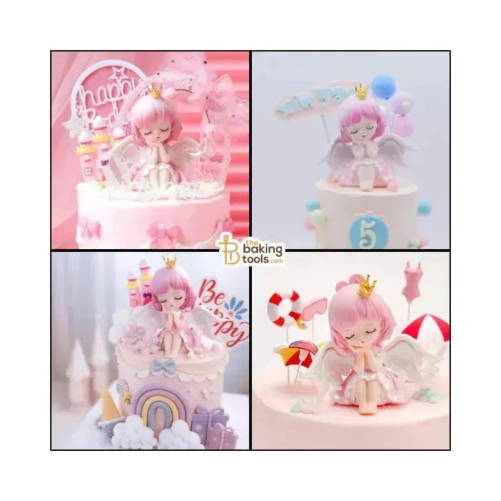 Pink Anne Doll Angel Girl Toy Cake Topper - thebakingtools.com