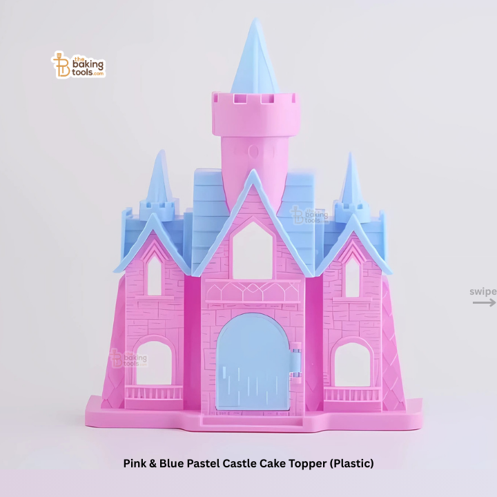 Pink & Blue Pastel Castle Theme Cake Toy Topper
