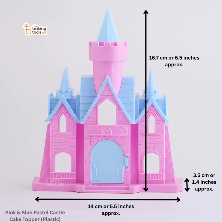 Pink & Blue Pastel Castle Theme Cake Toy Topper