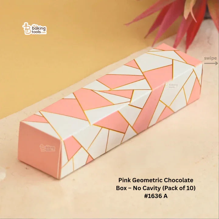 Pink Geometric Chocolate Box – No Cavity (Pack of 10) #1636 A