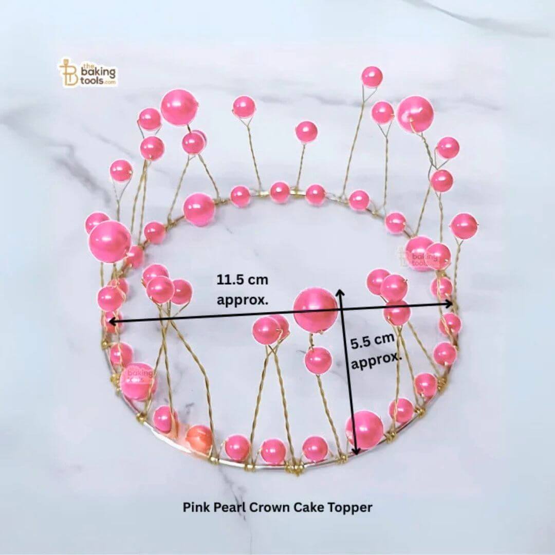 Pink Pearl Crown Cake Topper