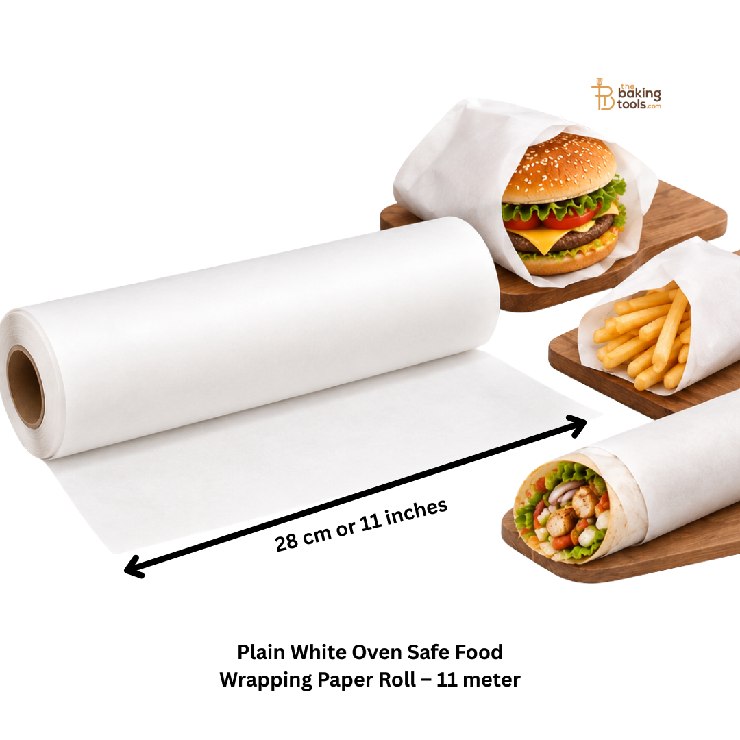 Plain White Oven Safe Food Wrapping Paper Roll – 11 meter