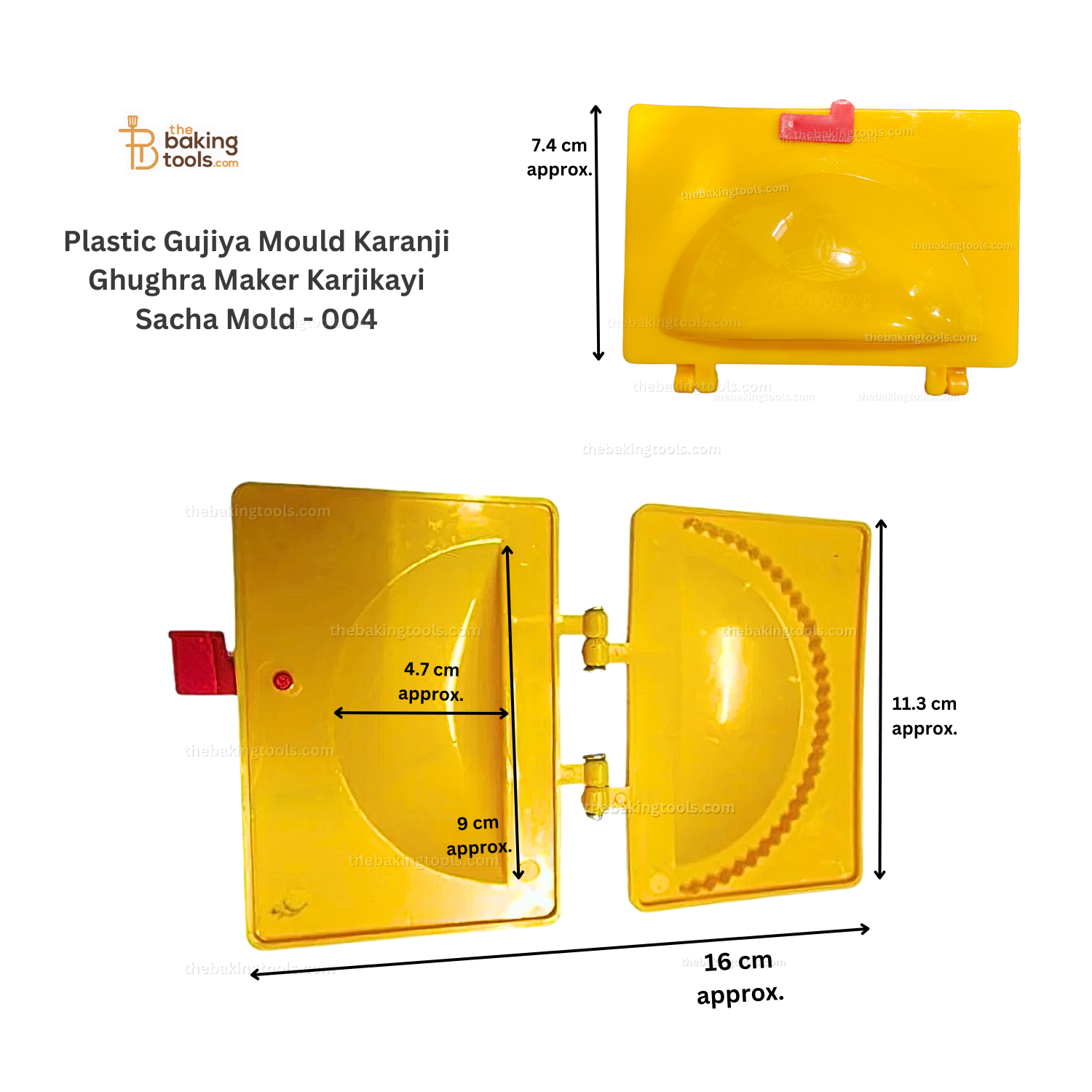 Plastic Gujiya Mould Karanji Ghughra Maker Karjikayi Sacha Mold - 004 - thebakingtools.com