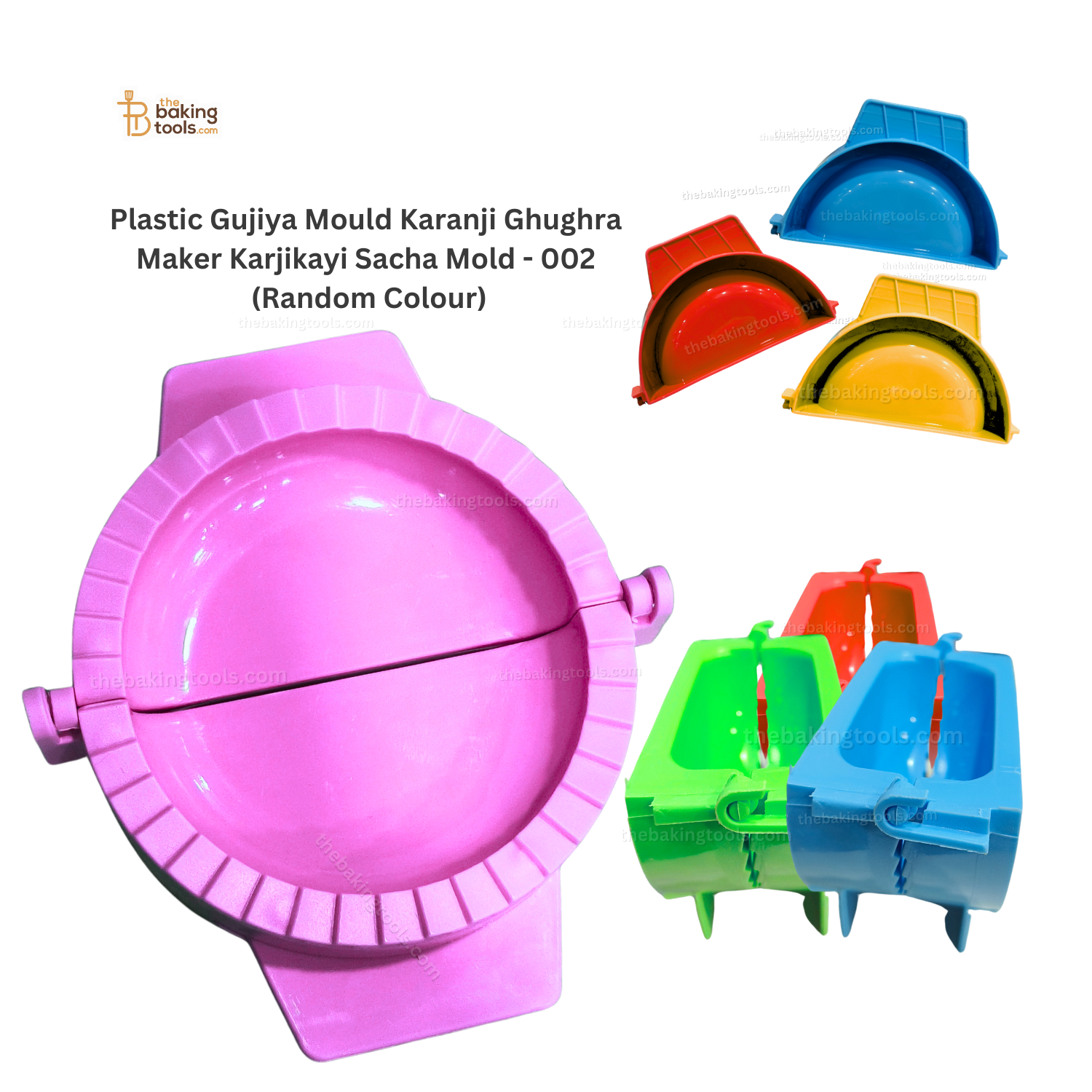 Plastic Gujiya Mould Karanji Ghughra Maker Karjikayi Sacha Mold (Random Colour) - 002 - thebakingtools.com