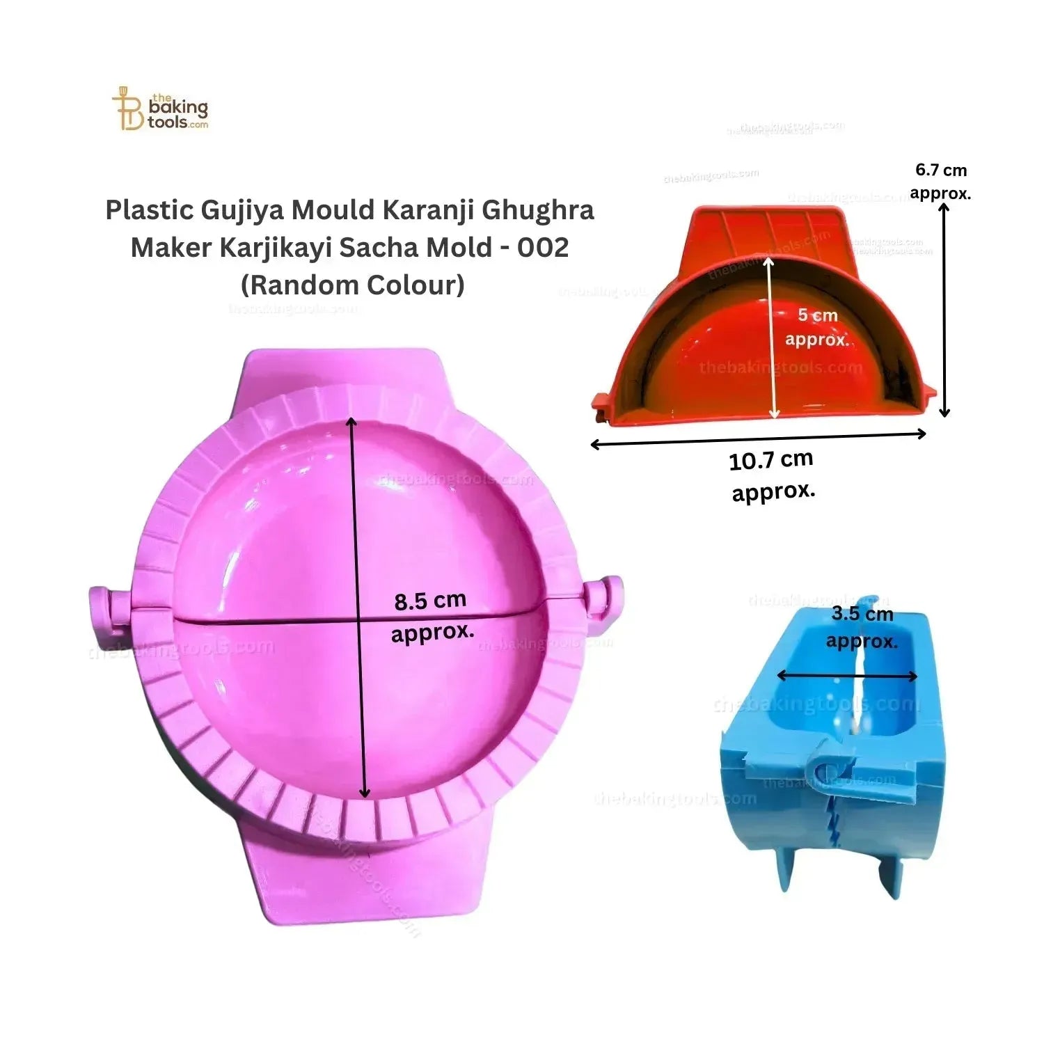 Plastic Gujiya Mould Karanji Ghughra Maker Karjikayi Sacha Mold (Random Colour) - 002 - thebakingtools.com