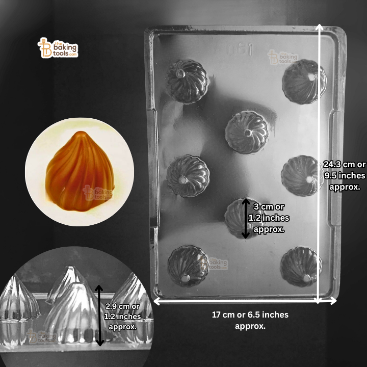 Plastic Modak Mould – Big Size (#061) | 8 Cavity PVC Chocolate Modak Maker