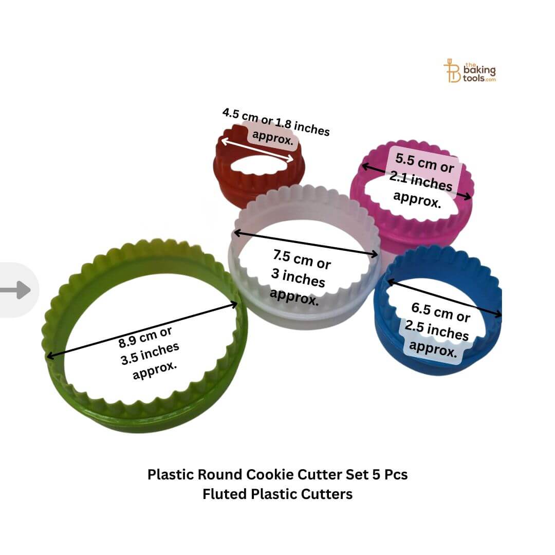 Plastic Round Fluted Cookie Cutter Set – 5 Pieces