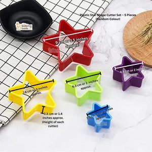 Plastic Star Shape Cutter Set (5 Pcs) for Baking & Fondant