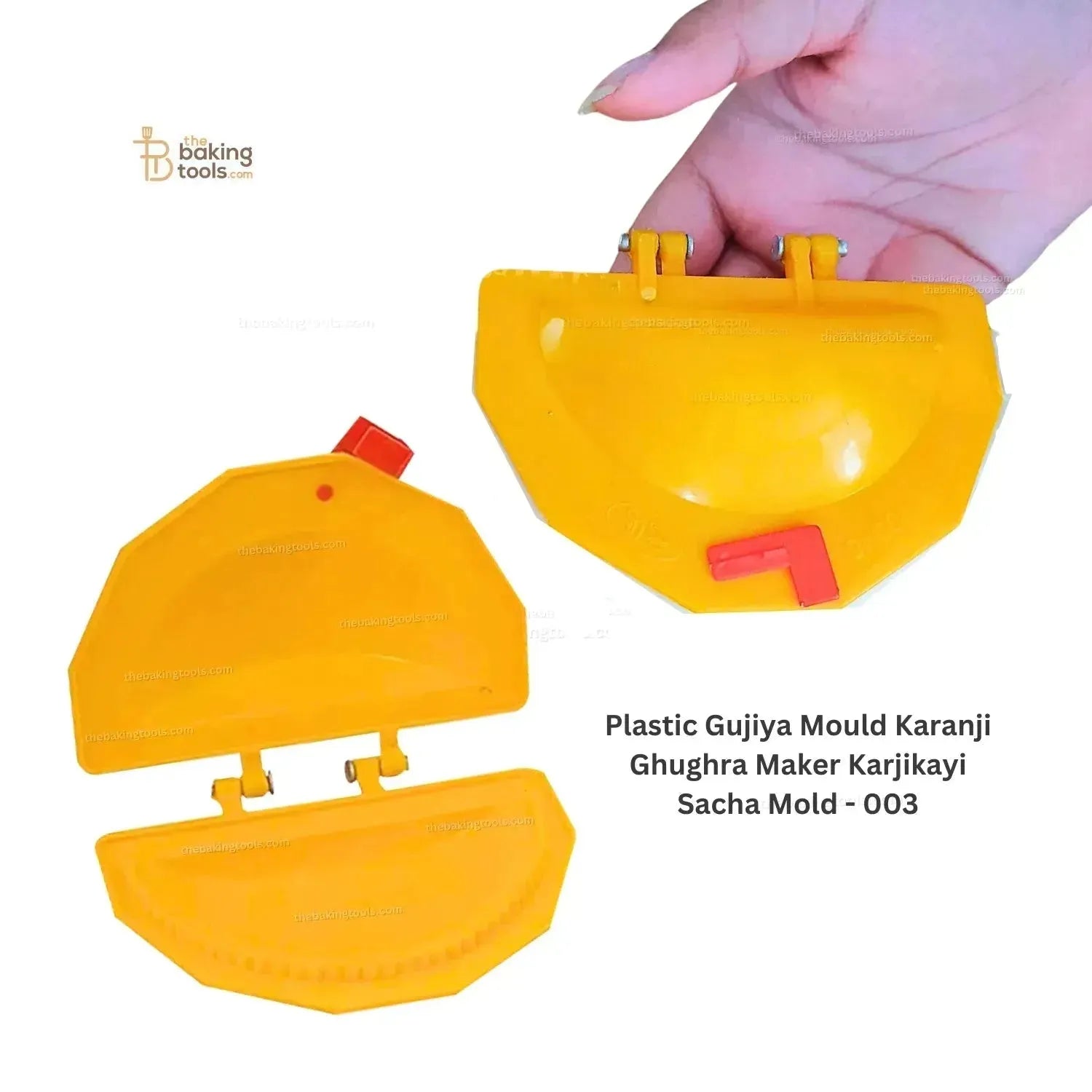 Plastic Gujiya Mould Karanji Ghughra Maker Karjikayi Sacha Mold - 003 - thebakingtools.com