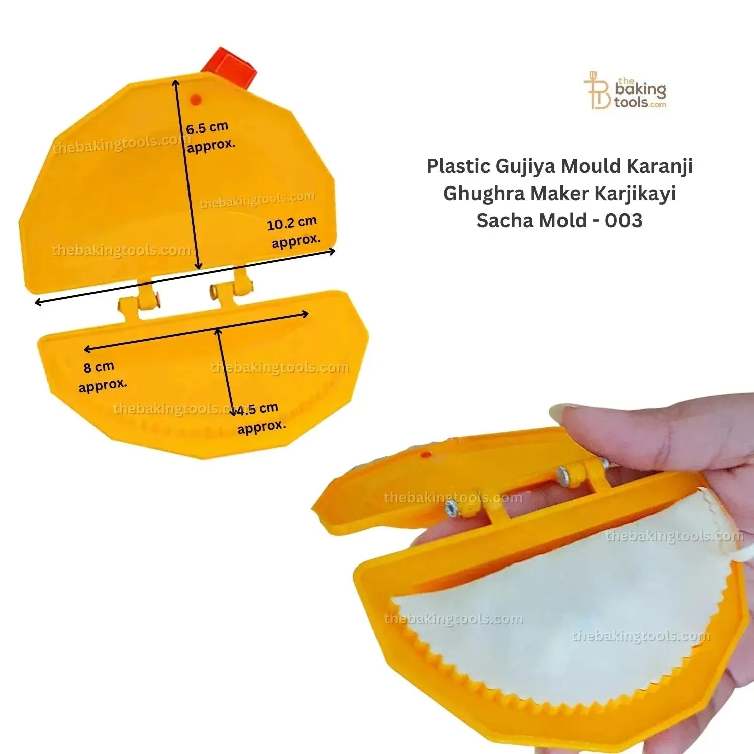 Plastic Gujiya Mould Karanji Ghughra Maker Karjikayi Sacha Mold - 003 - thebakingtools.com