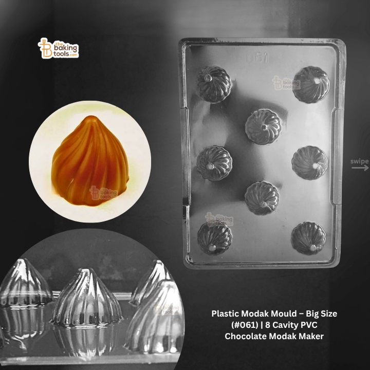 Plastic Modak Mould – Big Size (#061) | 8 Cavity PVC Chocolate Modak Maker