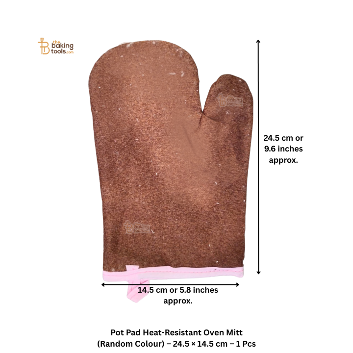 Pot Pad Heat-Resistant Oven Mitt (Random Colour) – 24.5 × 14.5 cm – 1 Pcs
